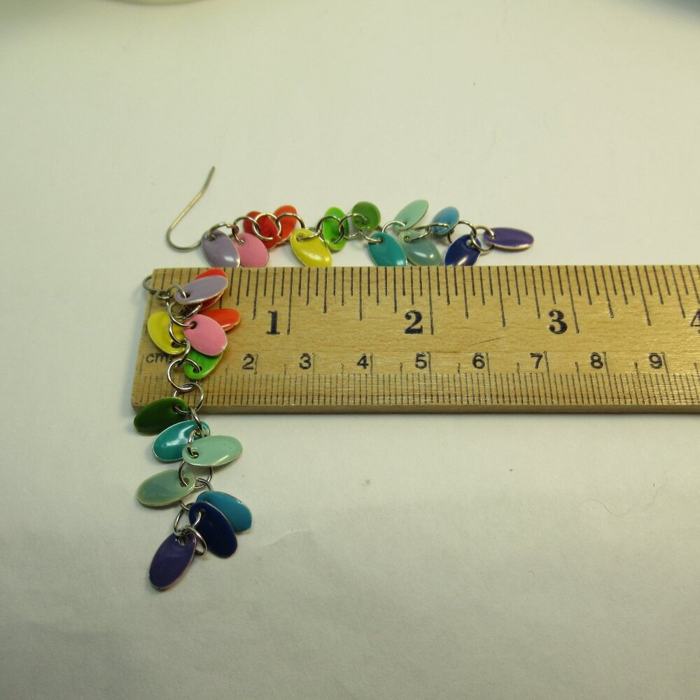 Long enamel dangle earrings - Picture 7 of 9
